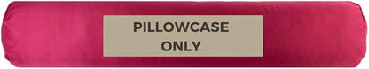 Case ONLY - Red 54x12 inches Round Body Pillowcase - Cover Only - Zipper Pillowcase - 100% Brushed Microfiber - Bolster Pillow Cover - Fits Only Round Body Pillow