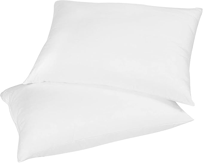 Pure Dream Firm Pillow - King Pillows Medium Support, King Size 20x36 Inch Goose Feather Down Pillows, 100% Cotton Shell, Set of 2