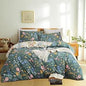 Floral Duvet Cover Full Size Vintage Floral On Green Bedding Set 3 Pieces Women Men Romantic Pink Blue Flower Ultra Soft Reversible Fall Duver Cover with 2 Pillowcases