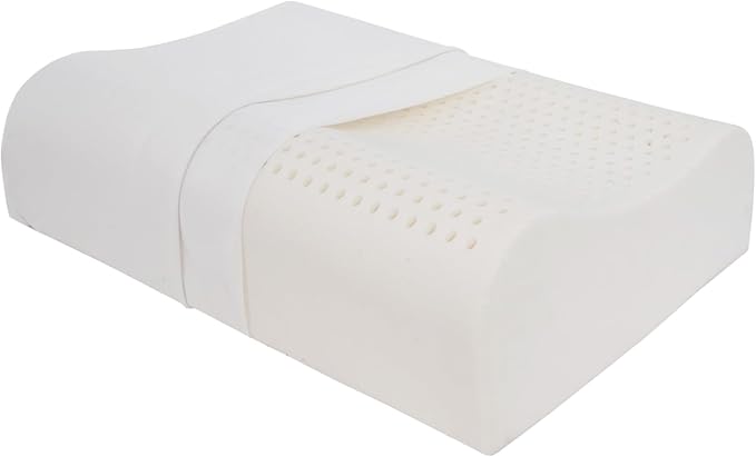 Natural Latex High-Profile Pillow, Slightly Firm Thickness for Cervical Support, Relieves Neck and Shoulder Pain, Height Design for Taller/Larger Body Frames(23.6" Lx15.7 Wx(4.7/5.5") H)