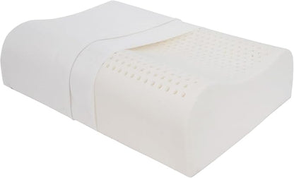 Natural Latex High-Profile Pillow, Slightly Firm Thickness for Cervical Support, Relieves Neck and Shoulder Pain, Height Design for Taller/Larger Body Frames(23.6" Lx15.7 Wx(4.7/5.5") H)