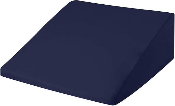 CirclesHome Wedge Pillow Cover 100% Cotton, Zippered Wedge Pillow Case Protector, Soft, Hypoallergenic & Breathable - Navy, (25Wx26Lx7.5)