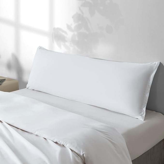 2 Pack Body Pillowcase 20 x 48 Inches Soft Comfortable Not Shrink Microfiber Body Pillow Cover, White Body Pillow Cover with Hidden Zipper Closure
