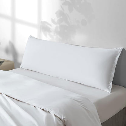 2 Pack Body Pillowcase 20 x 48 Inches Soft Comfortable Not Shrink Microfiber Body Pillow Cover, White Body Pillow Cover with Hidden Zipper Closure