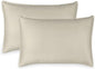 Queen Pillowcases by Pure Bamboo, Genuine 100% Organic Viscose Derived from Bamboo, Luxuriously Soft & Cooling, Double Stitching, Envelope Closure (2 Queen Pillowcases, Birch)