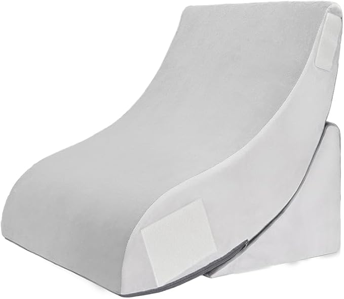 Reading Pillow for Sitting in Bed Adult, Back Support Pillow for Bed Sitting Up, Husband Pillow with Arms, Bed Pillow with Pocket for Reading/Gaming/Resting/Watching TV