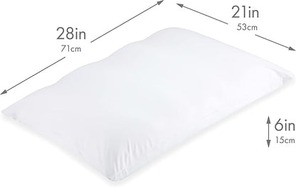 PILLOWY Premium Microbead Bed Pillow, X-Large Extra Fluffy But Supportive - Ultra Comfortable Sleep with Silk Like Anti Aging Cover 85% Spandex/ 15% Nylon Breathable, Cooling Barely Beige