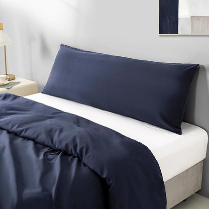 2 Pack Body Pillowcase 20 x 48 Inches Soft Comfortable Not Shrink Microfiber Body Pillow Cover, Navy Blue Body Pillow Cover with Hidden Zipper Closure