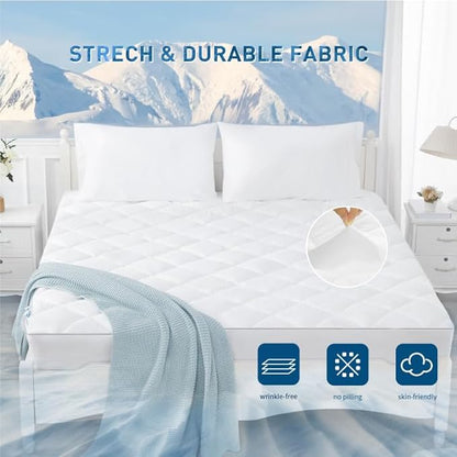 Sunflower Cooling Quilted Twin XL Mattress Protector, Mattress Pad Twinxl Chill Soft, College Dorm Twinxl Mattress Cover, 18-22" Extra Deep Pocket Thin Version, Machine Washable Durable