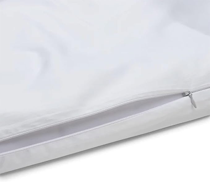 Sleepgram Supima Machine Washable 400 Thread Count Cotton Silver Ion Infused Luxury Zippered Duvet Cover with Travel Bag, Queen, White