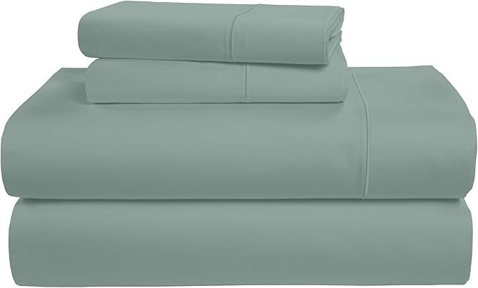 LANE LINEN 100% Egyptian Cotton Queen Sheet Set,15 inch Deep Pocket Fully Elasticized French Reinforced Pocket Seams for Soft, Comfy & Fresh Bed Eco Friendly Cooling Sheets Queen - Jadeite