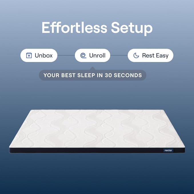 Nectar Firm Mattress Topper - King - 2" Gel Memory Foam Mattress Topper - Breathable & Comfortable - Support & Pressure-Relief - CertiPUR-US Certified