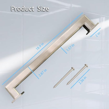 Handicap Grab Bars, Octagon 2 Pack 18 Inch Shower Grab Bar for Seniors, 304 Stainless Steel ADA Grab Bars for Bathtubs and Showers, Safety Shower Handles for Elderly, Disabled (Polished Chrome)