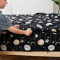 Beddy's Space Theme Durable Zipper Bedding for Kids, Bed in a Bag, Black Sheets and Universe Galaxy Comforter with Stars & Solar System, Includes Pillowcase and Sham, Easy to Make and Wash