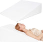Wedge Pillow, Bed Wedge Pillows for Sleeping, Snoring, Back Support, After Surgery, Foam Triangle Pillow, Removable Washable Cover (White, 12in)