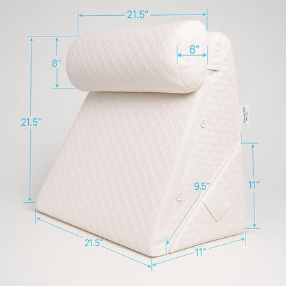 Bed Wedge Pillow for Sleeping – Adjustable Post-Surgery Comfort (7-in-1) – Memory Foam Incline, Leg Elevation, and Head Support – Large 24-Inch with Washable Cover