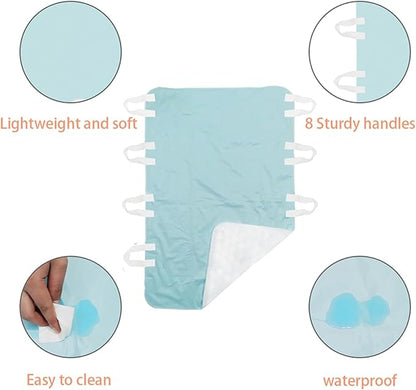 2 Pack Bed Pads for Incontinence Washable Positioning Bed Pad with 8 Handles Washable Reusable Incontinence Mattress Protector Waterproof Bed Pads Incontinence Uderpads for Bedridden Elderly 52” x 36”