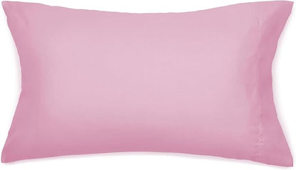 Amazon Basics 7 Piece Soft Microfiber Kid's Bed-in-a-Bag Bedding Set, Full/Queen, Pink, Solid