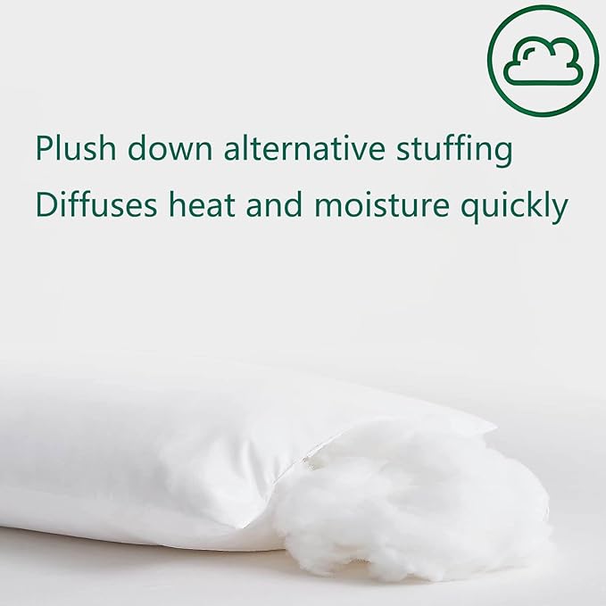 Flat Ultra Thin Bed Pillows Standard Size Pillow Set of 2 Extra Soft Down Alternative for Stomach Side Back Sleeper White 20x26inches