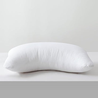 Shatex Neck Pillow Queen Size 28 x 20 inch, Curved Firm Bed Pillow with Adjustable Insert Provides Stronger Support - for Back, Stomach & Side Sleepers