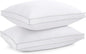puredown® Feather Pillows with 100% Cotton Cover, Set of 2 Gusseted Bed Pillows for Sleeping, Queen Size