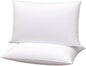 Flat Ultra Thin Bed Pillows King Size Pillow Set of 2 Extra Soft Down Alternative for Stomach Side Back Sleeper White 20x36inches