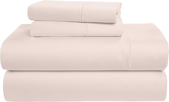 LANE LINEN 100% Egyptian Cotton King Size Bed Sheets, Machine Washable Naturally Temperature regulating Sustaibable No Pill Fade Resistant King Size Sheets Set Cotton - Petal Pink
