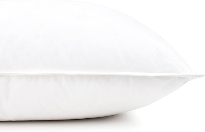 Bokser Home White Duck Feather & Down Bed Pillows – King Size (U.S. Standard), 2 Pack, Firm Support, Luxury Hotel-Style Sleeping Pillows
