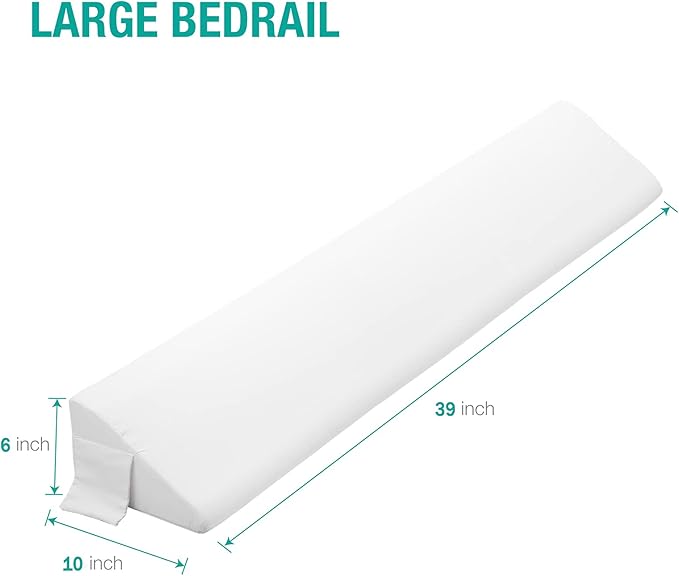 Vekkia Twin Size Bed Wedge Pillow Gap Filler/Headboard Pillow/Mattress Wedge Fill Gap (0-6") Between Headboard and Mattress (White)