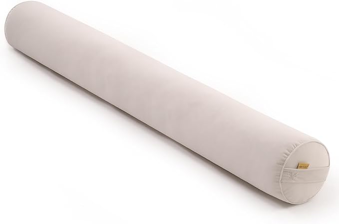 Long Round Body Pillow for Adults – Bolster Pillow for Bed, Cervical Roll Pillow, Firm Support for Sleeping,47 x 7.87 Inches,Misty White