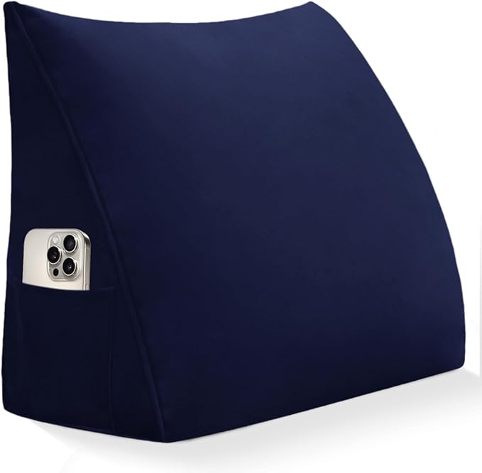 Wedge Pillow Headboard Reading Pillow Triangular Backrest Support Pillow for Sitting in Bed Positioning Support Pillow for Sofa Daybed Removable Cover