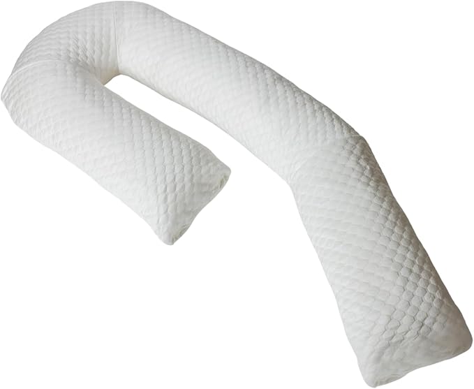 MedCline Cooling Body Pillow for Side Sleepers, Full-Body Support Pillow with Adjustable Memory Foam Stuffing, Ergonomic Design for Comfort All Night Long