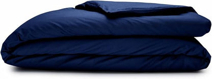 Sleepgram Supima Machine Washable 400 Thread Count Cotton Silver Ion Infused Luxury Zippered Duvet Cover with Travel Bag, Queen, Poseidon Blue