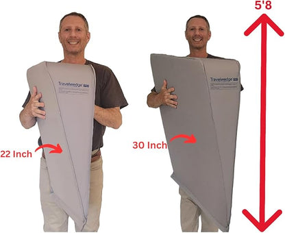 Self-Inflating Bed Wedge Pillow | Lightweight for Travel | Wedge Pillow for Sleeping and Acid Reflux, Heartburn, and GERD Pillow (TWDPRO2, 22 Inch)