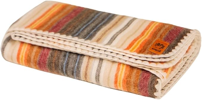 Alpaca Wool Blanket - Queen Size Bed Blanket - Alpaca Throw - Best Gift & Warm Throw, Lightweight, Couch or Camp- Outdoor - 87 x 64 inches (White & Brown)