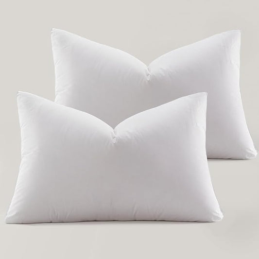 Globon Ultra Soft Down Pillow Standard Size Set of 2, All Down Filled Bed Pillow for Sleeping, 100% Cotton Shell 500 Thread Count 700 Fill Power, Soft Hotel Collection Down Feather Pillow 20" x 26"