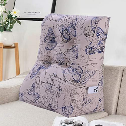 WOWMAX Curve Reading Pillow for Adult, Heighten Back Pillow for Sitting in Bed, Back Support Pillow for Couch, Chair Pillow for Back Support, 24 x 10 x 24 inch, 100% Cotton Removable Cover