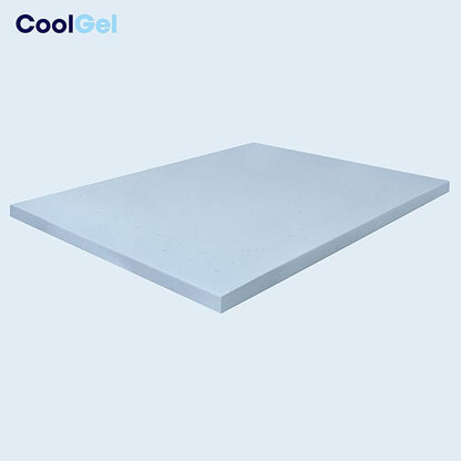 COOL GEL Memory Foam Mattress Topper, Cool Gel Infused Memory Foam, Plush and Supportive, CertiPUR Certified (2-inch, Queen (U.S. Standard))