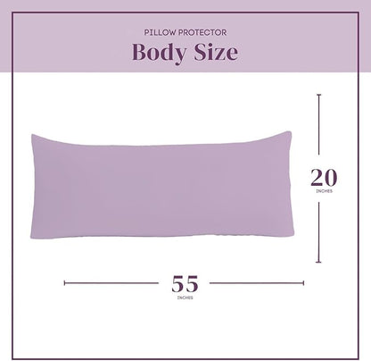 CirclesHome Pillow Protectors Single Pack Body (20 x 55) Zippered - 100% Cotton Breathable Pillowcases - Protects Pillows from Dirt, Dust and Debris (Body- Single Pack - 20x55)
