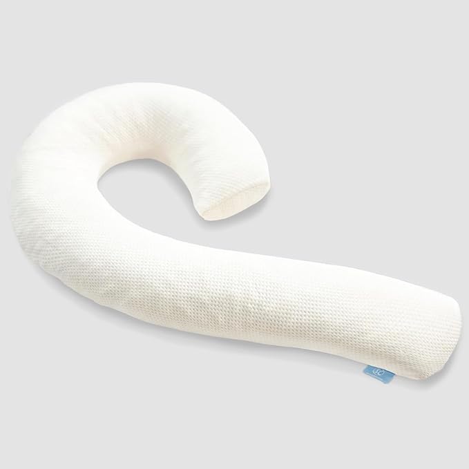 Body Pillow for Adults - Soft Long Bed Pillows Insert for Sleeping - Shredded Memory Foam and Removable Washable Cover - Swan Shaped Pregnancy Side Sleeper Pillow 49 Inch (Beige)