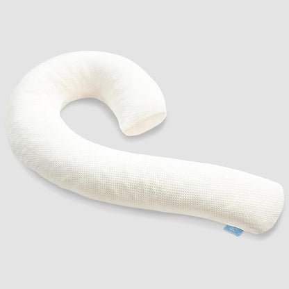 Body Pillow for Adults - Soft Long Bed Pillows Insert for Sleeping - Shredded Memory Foam and Removable Washable Cover - Swan Shaped Pregnancy Side Sleeper Pillow 49 Inch (Beige)