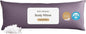 Goose Down Body Pillows for Adults, Large Body Pillow for Side Sleeper, Hugging Feather Body Pillow Insert, Cooling Full Length Long Pillow for Bed with 100% Organic Cotton Shell, Blackcurrant 20"x60"