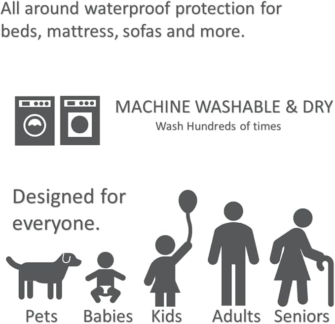 Washable Underpads 36"x54" with 4-Layer Protection [1 Pack] Reusable Waterproof Absorbent Pads for Sofa and Mattress - Incontinence Pads for Adults Seniors Children & Pets + a Vakly Incontinence Guide