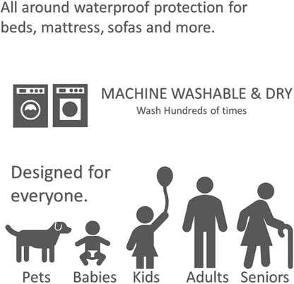 Washable Underpads 36"x54" with 4-Layer Protection [1 Pack] Reusable Waterproof Absorbent Pads for Sofa and Mattress - Incontinence Pads for Adults Seniors Children & Pets + a Vakly Incontinence Guide