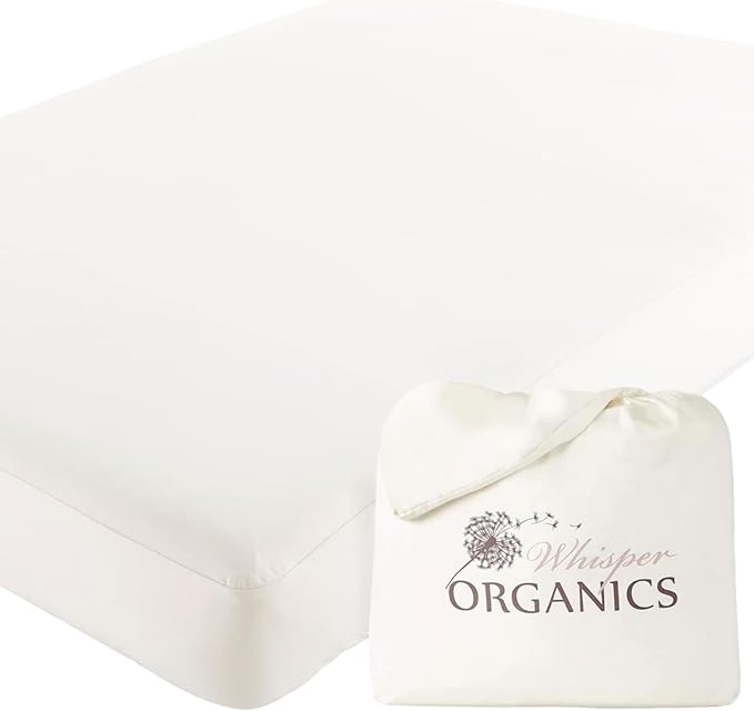 Organic Waterproof Mattress Protector Twin Size - 100% Waterproof Mattress Pad with Extra Soft Quiet & Breathable Triple Layer Protection - GOTS Certified Machine Washable Deep Pocket Design (Twin)