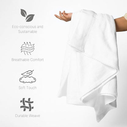 100% Cotton Herringbone Weave Blankets, 108"X90" King, Throw Blanket for Bed, All Season Cotton Blanket, Cozy Blanket,Throws & Bed Blanket, Throw Blanket for Couch, Modern Home Decor - White