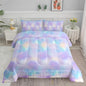 Axolotl Tie Dye Bedding Set King,Pink Blue Purple Cloud Comforter Set,Colorful Gradient Bedding,Tie Dye Pastel Comforter for Adults,Rainbow Gradient Clouds Bed for Women,1 Quilt 2 Pillowcases