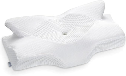 Elviros Cervical Memory Foam Pillows for Neck and Shoulder Pain, Neck Pillow for Sleeping, Side Sleeper Pillows for Adults, Ergonomic Orthopedic Sleeping for Back and Stomach Sleepers (Medium Firm)