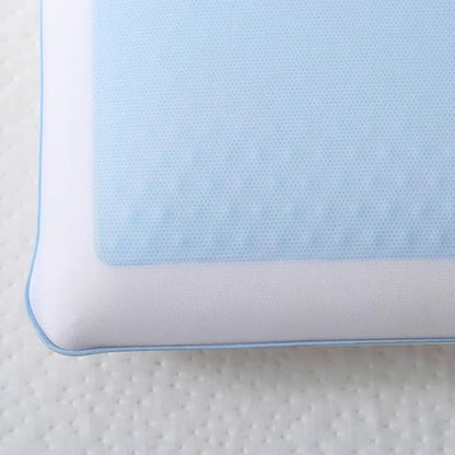 Cool Gel Cooling Pillow for Sleeping, Queen Size Cooling Memory Foam Pillow for Hot Sleepers, Reversible Ergonomic Design, Pressure Relief, Spine Alignment, Side, Back Contouring Support