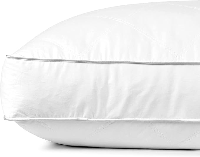 Dreamhood Medium Soft Standard Goose Feather Down Pillow for Side Sleepers, Made in USA, Breathable and Skin-Friendly Cotton Cover, 1 Pack, 18 x 26 Inches